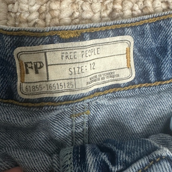 Free People Embellished Denim Mini Skirt Size 12 - Picture 10 of 10